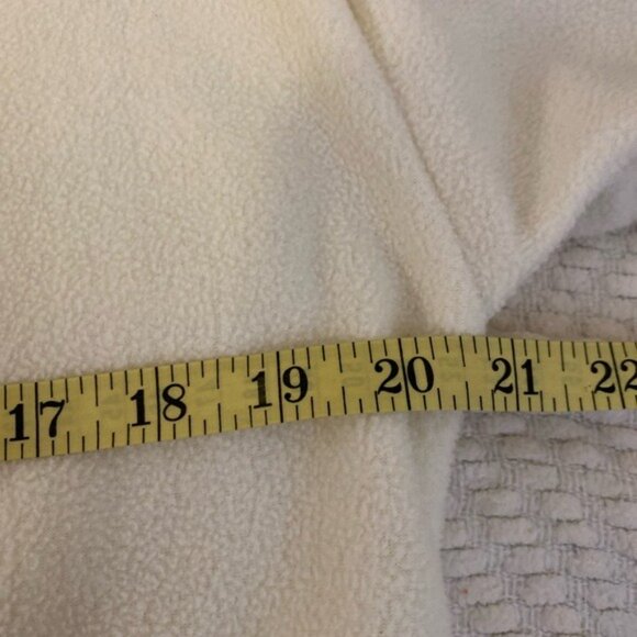 Como Vintage Cream & Burgundy Geometric Fleece Pullover Hoodie With Size M - Picture 5 of 6